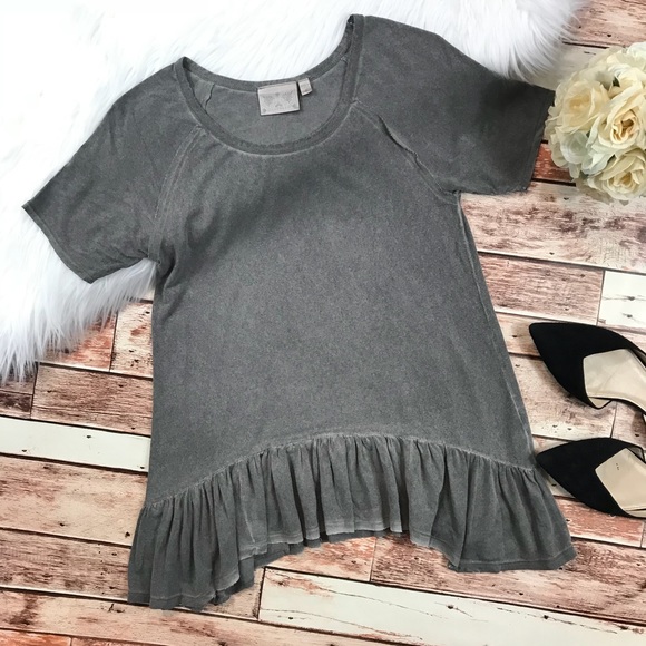 ruffle bottom blouse